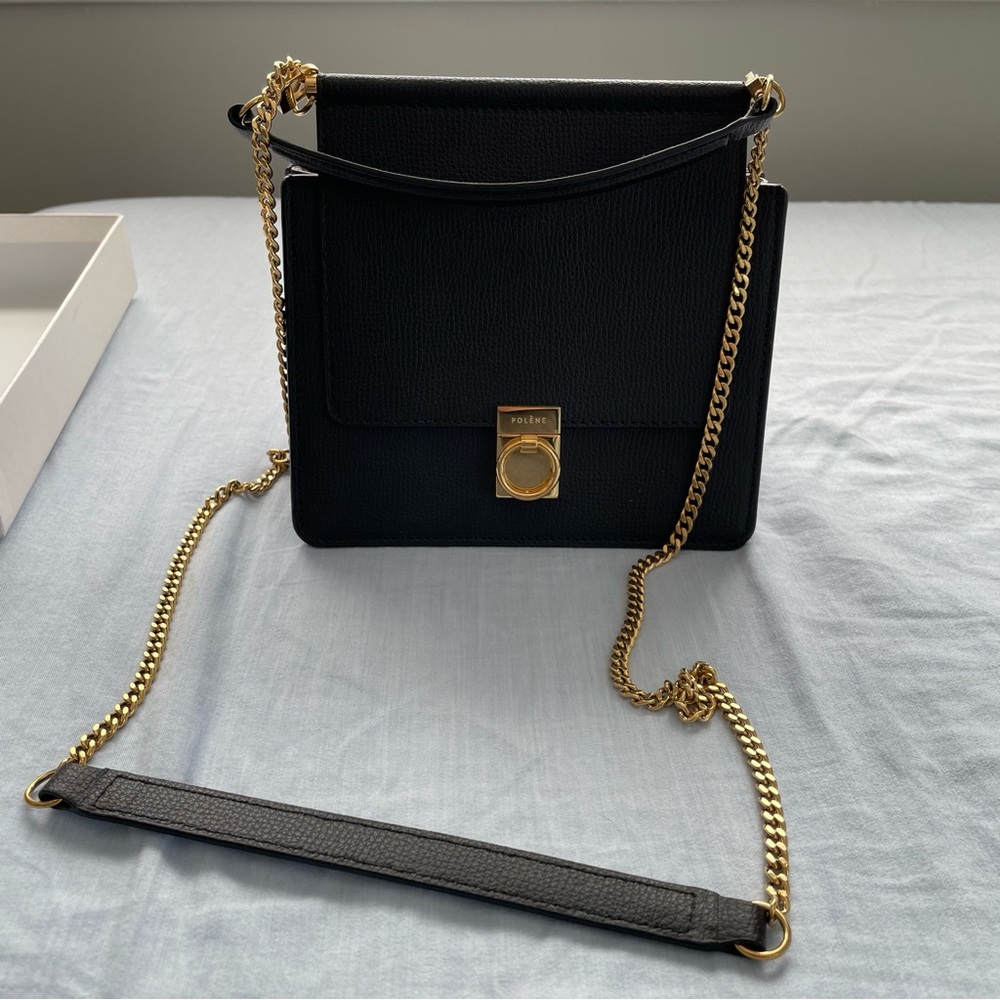Polene Numero Sept Number Seven Mini Bag in Textured Black